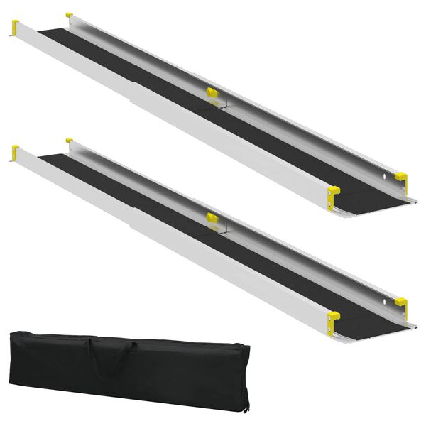 vidaXL Rolstoelhelling 2 pcs Zwart 184,5 x 18,5 x 5 cm Aluminium