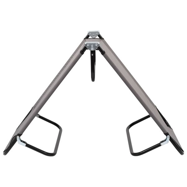 vidaXL Ligbed inklapbaar staal grijs