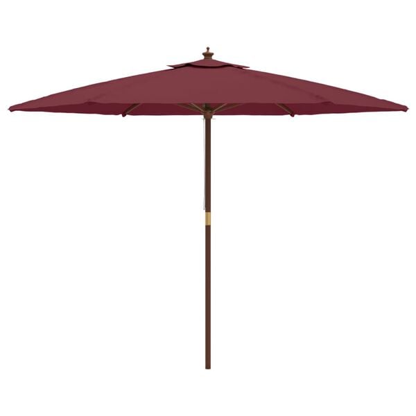 vidaXL Parasol met houten paal 299x240 cm bordeauxrood