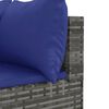 vidaXL 7-delige Loungeset met kussens poly rattan grijs