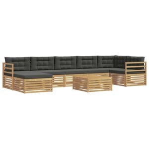 vidaXL Buiten bankenset 8 st Wit en antracietkleurig