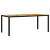 vidaXL Tuintafel met acaciahouten blad 190x90x75 cm poly rattan zwart
