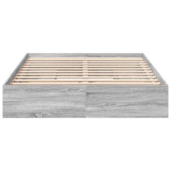 vidaXL Bedframe met lades bewerkt hout grijs sonoma eiken 150x200 cm