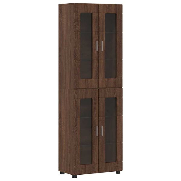 vidaXL Hoge kast FLORIN Bruin Eiken 60 x 35 x 182 cm Bewerkt hout