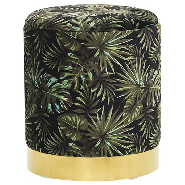 vidaXL Hocker met opbergruimte rond stof meerkleurig 31 x 37 cm
