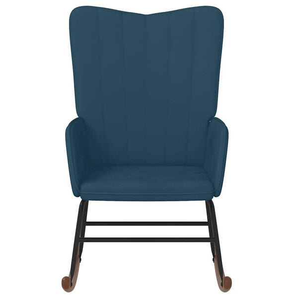 vidaXL Schommelstoel fluweel blauw
