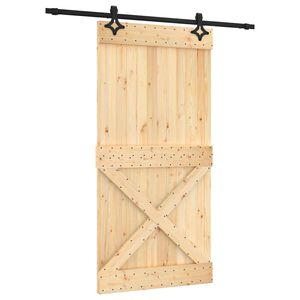 vidaXL Schuifdeur 100 x 210 cm Massief Grenenhout (Niet-Behandeld)