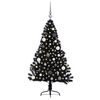 vidaXL Kunstmatig Voorverlicht Kerstboom met 150 LED Zwart 150 cm PVC