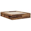 vidaXL Bedframe met hoofdeinde Oudhout 160 x 200 cm Bewerkt hout