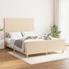 vidaXL Bedframe zonder matras stof cr&egrave;mekleurig 140x200 cm