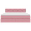 vidaXL Opbergbed met LED met matras met LED Roze 180 x 200 cm Fluweel