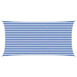 vidaXL Zonneschaduwzeil Blauw en Wit 2,5 x 4,5 m HDPE