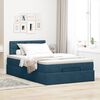 vidaXL Bed poef met matras en LED's 120x190 cm fluweel donkerblauw