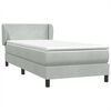 vidaXL Boxspring met matras fluweel lichtgrijs 90x210 cm