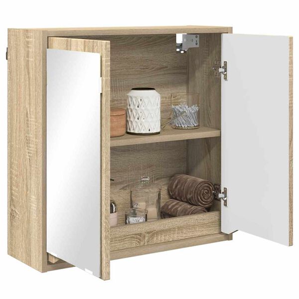 vidaXL Badkamer spiegelkast Sonoma Eiken 60 x 20 x 60 cm Bewerkt hout