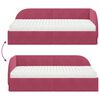 vidaXL Hoekbedframe met Matras met hoofdeinde 2 pcs Rood Fluweel