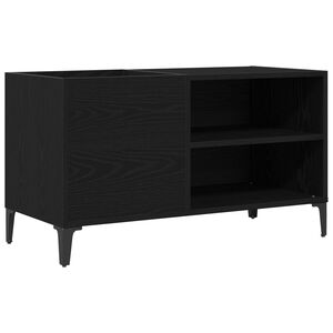 vidaXL Platenkast met plank Zwart Eiken 84,5 x 38 x 48 cm Bewerkt hout