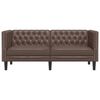 vidaXL Tweezitsbank Chesterfield-stijl kunstleer bruin