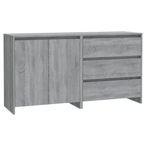 vidaXL 2 st Dressoirs bewerkt hout grijs sonoma eikenkleurig