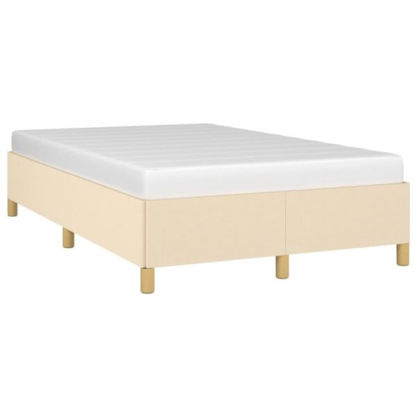vidaXL Bedframe zonder matras 120x200 cm stof crèmekleurig