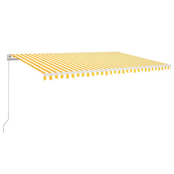 vidaXL Luifel automatisch met LED en windsensor 500x350 cm geel wit