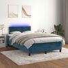 vidaXL Boxspring met matras en LED fluweel donkerblauw 120x190 cm