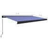 vidaXL Luifel handmatig 500x300 cm blauw en wit