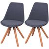 vidaXL Eetkamerstoelen 2 st stof donkergrijs