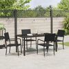 vidaXL Tuin eettafelset met kussen 5 pcs Zwart poly rattan