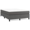 vidaXL Boxspring bed kunstleer grijs 140x200 cm