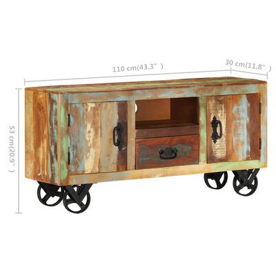 vidaXL Tv-meubel 110x30x53 cm massief gerecycled hout