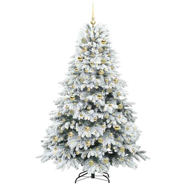 vidaXL Kunstkerstboom met 300 LED met standaard Wit 180 cm PE en PVC