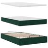 vidaXL Bed poef met matras en LED's 120x190 cm fluweel donkergroen
