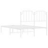 vidaXL Bedframe met hoofdbord metaal wit 120x190 cm
