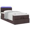vidaXL Ottoman bed met matras en LED's 80x200cm stof donkerbruin