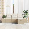 vidaXL Tuin Sofa Set met kussen 4 pcs Beige Poly riet