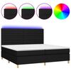 vidaXL Boxspring met matras en LED stof zwart 200x200 cm