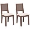 vidaXL Eetkamerstoelen met kussens 2 st massief hout rubber bruin