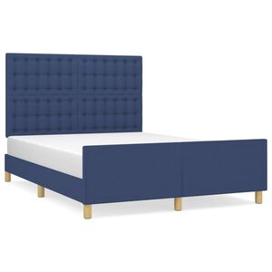 vidaXL Bedframe zonder matras stof blauw 140x190 cm
