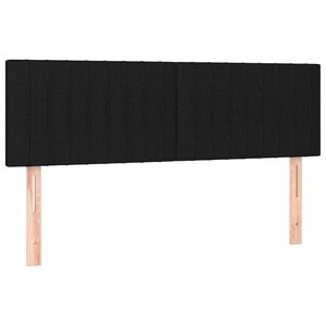 vidaXL Hoofdborden 144x5x78/88 cm stof zwart
