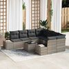 vidaXL Tuin Sofa Set met kussen met opslag 9 pcs Grijs poly rattan