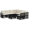 vidaXL Tuinbankenset 9 st Zwart en Cream Wit poly rattan