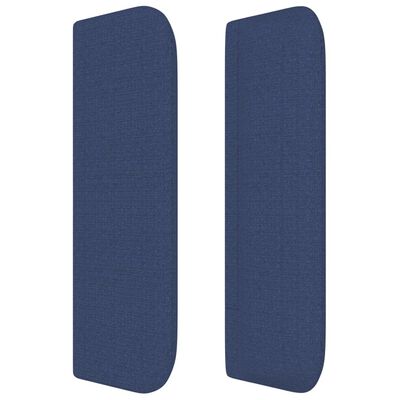 vidaXL Hoofdbord met randen 93x16x78/88 cm stof blauw