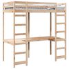 vidaXL Hoogslaper bedframe Naturel 90 x 200 cm Massief grenenhout