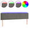 vidaXL Hoofdbord LED 200x5x78/88 cm fluweel donkergrijs