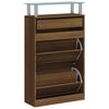 vidaXL Schoenenkast 63x24x104 cm bewerkt hout bruin eikenkleur
