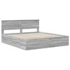 vidaXL Bedframe met hoofdeinde Grijs Sonoma 200 x 200 cm Bewerkt hout