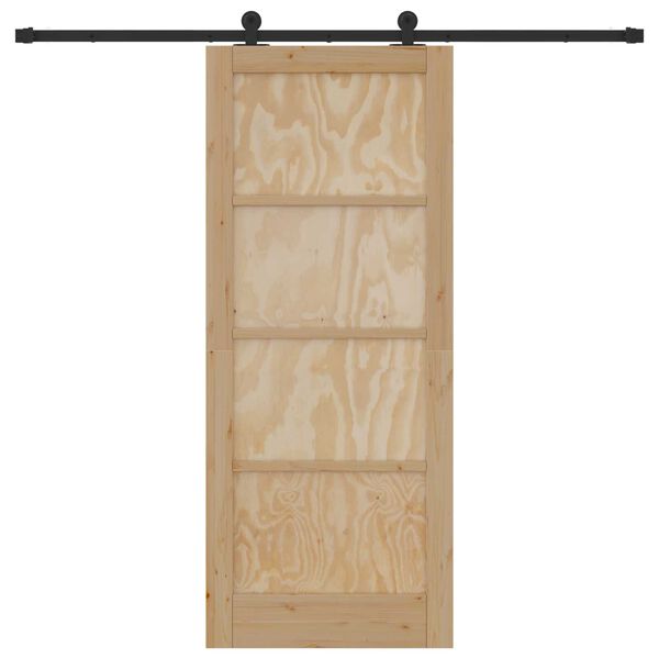 vidaXL Schuifdeur ORKDAL Bruin 83 x 202 cm Massief grenenhout