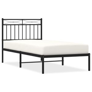 vidaXL Bedframe met hoofdbord metaal zwart 90x190 cm