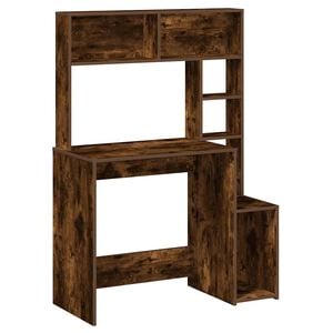 vidaXL Bureau met schappen 100x45x140 cm bewerkt hout gerookt eiken